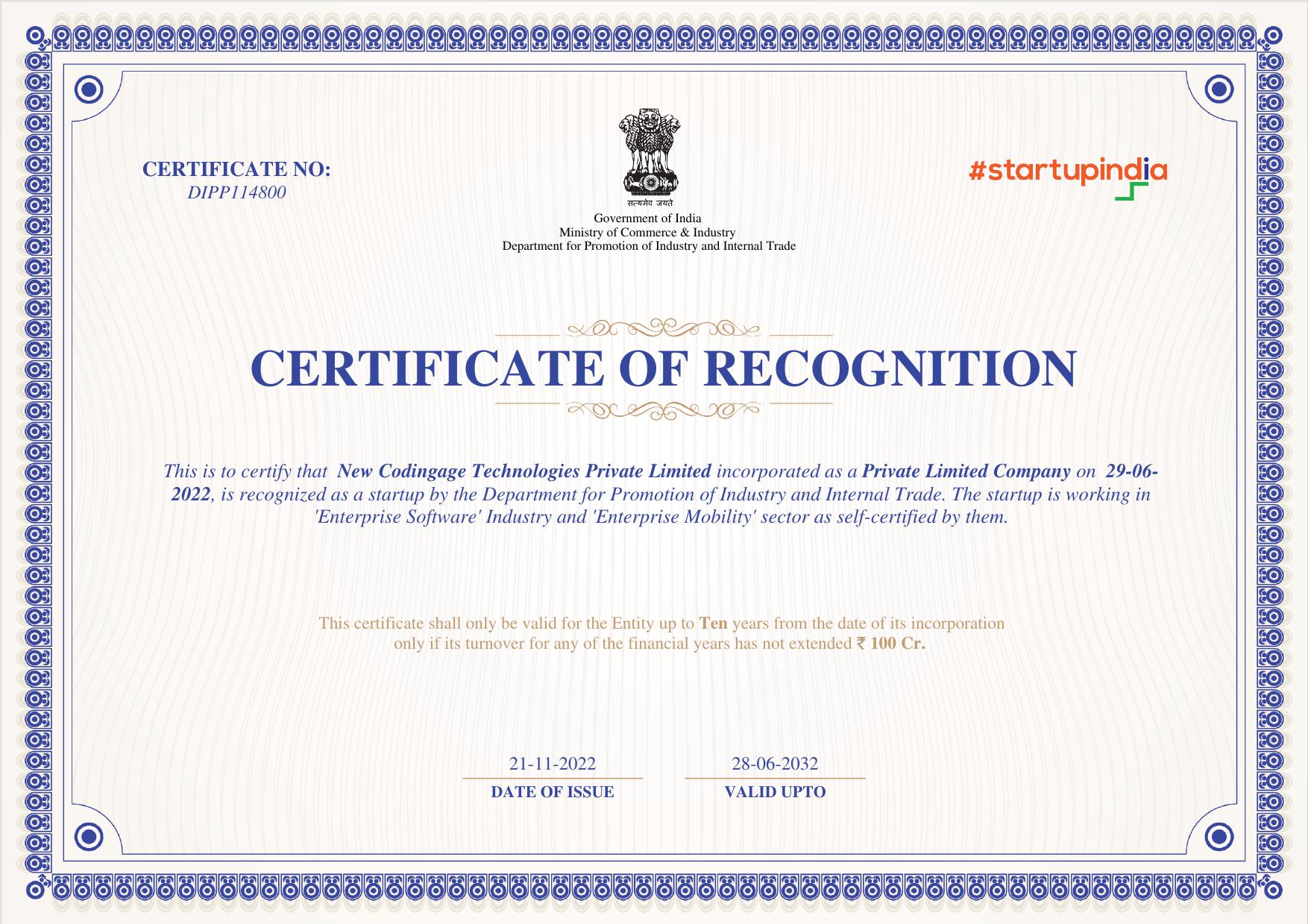 Coding Age Certificate